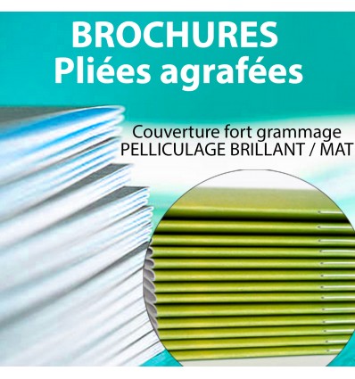 BROCHURES AGRAFEES AVEC COUVERTURES PELLICULEES