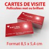 Cartes de Visite 8,5 x 5,4 cm - Pelliculage