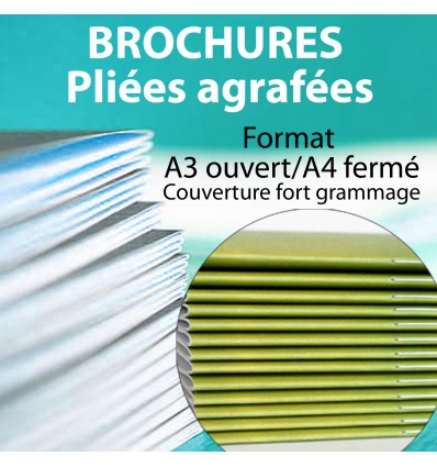 Brochures A3 Ouvert / A4 Fermé / couverture épaisse